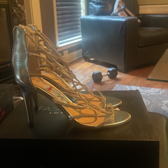 Silver Diamond Strap Heels - Picture 6 of 6